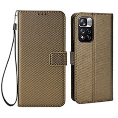 Coque Portefeuille Livre Cuir Etui Clapet BY6 pour Xiaomi Poco X4 NFC Marron