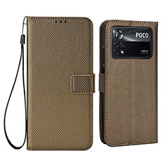 Coque Portefeuille Livre Cuir Etui Clapet BY6 pour Xiaomi Poco X4 Pro 5G Marron