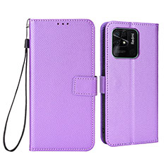 Coque Portefeuille Livre Cuir Etui Clapet BY6 pour Xiaomi Redmi 10 India Violet