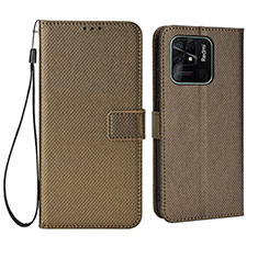 Coque Portefeuille Livre Cuir Etui Clapet BY6 pour Xiaomi Redmi 10C 4G Marron