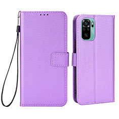 Coque Portefeuille Livre Cuir Etui Clapet BY6 pour Xiaomi Redmi Note 10 4G Violet