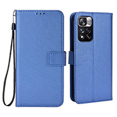 Coque Portefeuille Livre Cuir Etui Clapet BY6 pour Xiaomi Redmi Note 11 Pro+ Plus 5G Bleu