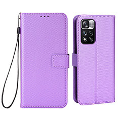 Coque Portefeuille Livre Cuir Etui Clapet BY6 pour Xiaomi Redmi Note 11 Pro+ Plus 5G Violet