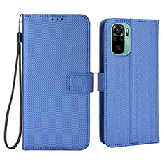 Coque Portefeuille Livre Cuir Etui Clapet BY6 pour Xiaomi Redmi Note 11 SE India 4G Bleu