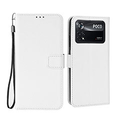 Coque Portefeuille Livre Cuir Etui Clapet BY6 pour Xiaomi Redmi Note 11E Pro 5G Blanc