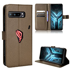 Coque Portefeuille Livre Cuir Etui Clapet BY7 pour Asus ROG Phone 3 Strix ZS661KS Marron