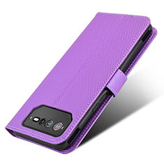 Coque Portefeuille Livre Cuir Etui Clapet BY7 pour Asus ROG Phone 6 Violet