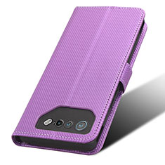 Coque Portefeuille Livre Cuir Etui Clapet BY7 pour Asus ROG Phone 7 Violet