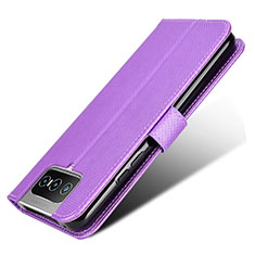 Coque Portefeuille Livre Cuir Etui Clapet BY7 pour Asus Zenfone 7 Pro ZS671KS Violet