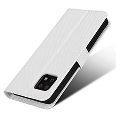 Coque Portefeuille Livre Cuir Etui Clapet BY7 pour Sharp Aquos Sense6 Blanc