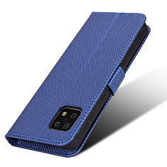 Coque Portefeuille Livre Cuir Etui Clapet BY7 pour Sharp Aquos Sense6 Bleu