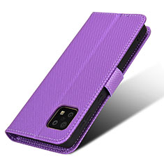 Coque Portefeuille Livre Cuir Etui Clapet BY7 pour Sharp Aquos Sense6 Violet