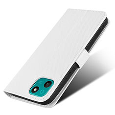 Coque Portefeuille Livre Cuir Etui Clapet BY7 pour Wiko T10 Blanc