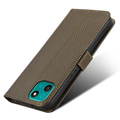 Coque Portefeuille Livre Cuir Etui Clapet BY7 pour Wiko T10 Marron