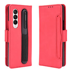 Coque Portefeuille Livre Cuir Etui Clapet BY9 pour Samsung Galaxy Z Fold4 5G Rouge