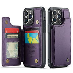 Coque Portefeuille Livre Cuir Etui Clapet C01S pour Apple iPhone 13 Pro Violet