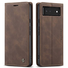 Coque Portefeuille Livre Cuir Etui Clapet C01S pour Google Pixel 6 5G Marron