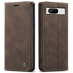 Coque Portefeuille Livre Cuir Etui Clapet C01S pour Google Pixel 8 5G Marron