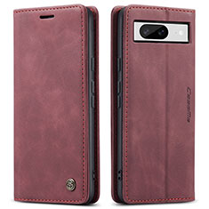 Coque Portefeuille Livre Cuir Etui Clapet C01S pour Google Pixel 8 5G Vin Rouge