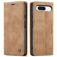 Coque Portefeuille Livre Cuir Etui Clapet C01S pour Google Pixel 8a 5G Brun Clair