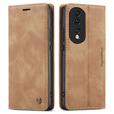 Coque Portefeuille Livre Cuir Etui Clapet C01S pour Huawei Honor 80 Pro Flat 5G Brun Clair