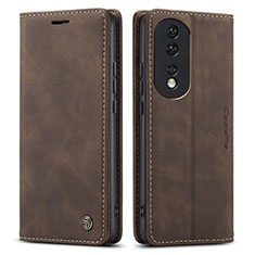 Coque Portefeuille Livre Cuir Etui Clapet C01S pour Huawei Honor 80 Pro Flat 5G Marron