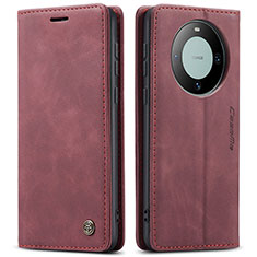 Coque Portefeuille Livre Cuir Etui Clapet C01S pour Huawei Mate 60 Pro Vin Rouge