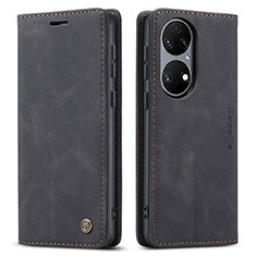 Coque Portefeuille Livre Cuir Etui Clapet C01S pour Huawei P50 Noir