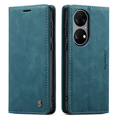 Coque Portefeuille Livre Cuir Etui Clapet C01S pour Huawei P50e Bleu