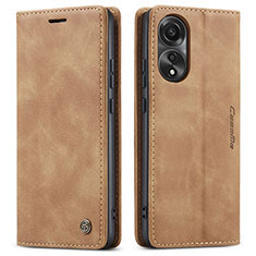 Coque Portefeuille Livre Cuir Etui Clapet C01S pour Oppo A78 4G Brun Clair