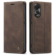 Coque Portefeuille Livre Cuir Etui Clapet C01S pour Oppo A78 4G Marron