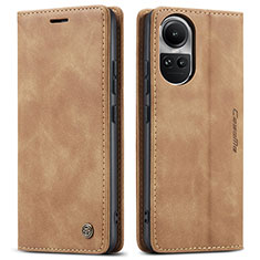 Coque Portefeuille Livre Cuir Etui Clapet C01S pour Oppo Reno10 Pro 5G Brun Clair