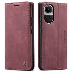 Coque Portefeuille Livre Cuir Etui Clapet C01S pour Oppo Reno10 Pro 5G Vin Rouge