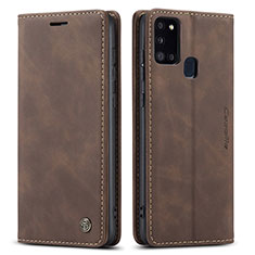 Coque Portefeuille Livre Cuir Etui Clapet C01S pour Samsung Galaxy A21s Marron