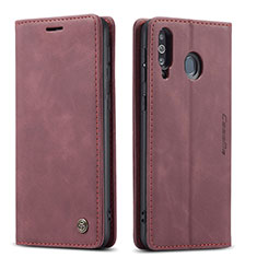 Coque Portefeuille Livre Cuir Etui Clapet C01S pour Samsung Galaxy A40s Vin Rouge