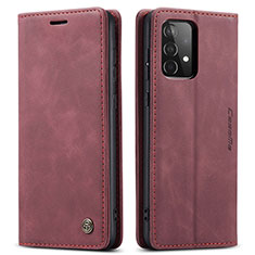 Coque Portefeuille Livre Cuir Etui Clapet C01S pour Samsung Galaxy A52 4G Vin Rouge