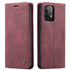 Coque Portefeuille Livre Cuir Etui Clapet C01S pour Samsung Galaxy A52s 5G Vin Rouge