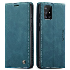 Coque Portefeuille Livre Cuir Etui Clapet C01S pour Samsung Galaxy A71 5G Bleu