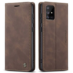 Coque Portefeuille Livre Cuir Etui Clapet C01S pour Samsung Galaxy A71 5G Marron