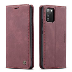 Coque Portefeuille Livre Cuir Etui Clapet C01S pour Samsung Galaxy F02S SM-E025F Vin Rouge