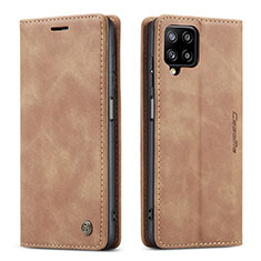 Coque Portefeuille Livre Cuir Etui Clapet C01S pour Samsung Galaxy M12 Brun Clair