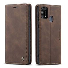 Coque Portefeuille Livre Cuir Etui Clapet C01S pour Samsung Galaxy M31 Marron