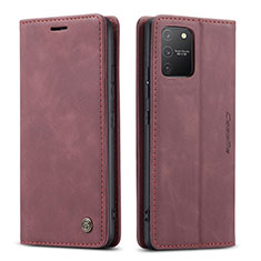 Coque Portefeuille Livre Cuir Etui Clapet C01S pour Samsung Galaxy S10 Lite Vin Rouge