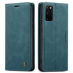 Coque Portefeuille Livre Cuir Etui Clapet C01S pour Samsung Galaxy S20 Bleu