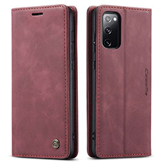 Coque Portefeuille Livre Cuir Etui Clapet C01S pour Samsung Galaxy S20 FE (2022) 5G Vin Rouge