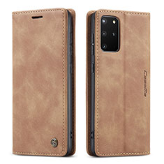 Coque Portefeuille Livre Cuir Etui Clapet C01S pour Samsung Galaxy S20 Plus Brun Clair