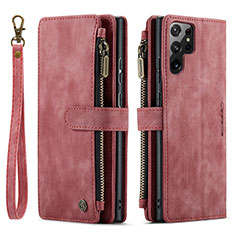 Coque Portefeuille Livre Cuir Etui Clapet C01S pour Samsung Galaxy S25 Ultra 5G Rouge