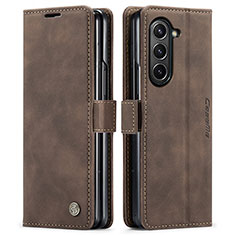 Coque Portefeuille Livre Cuir Etui Clapet C01S pour Samsung Galaxy Z Fold5 5G Marron