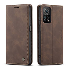 Coque Portefeuille Livre Cuir Etui Clapet C01S pour Xiaomi Mi 10T Pro 5G Marron