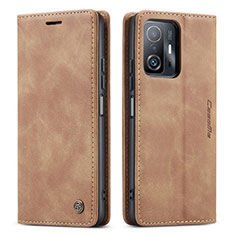 Coque Portefeuille Livre Cuir Etui Clapet C01S pour Xiaomi Mi 11T 5G Brun Clair